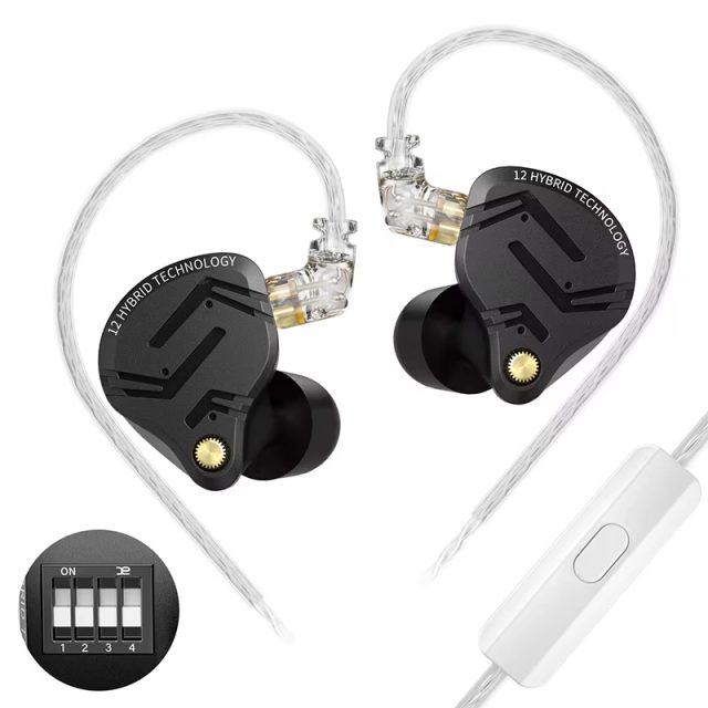 Навушники KZ ZS12 Pro X Tuning з мікрофоном black
