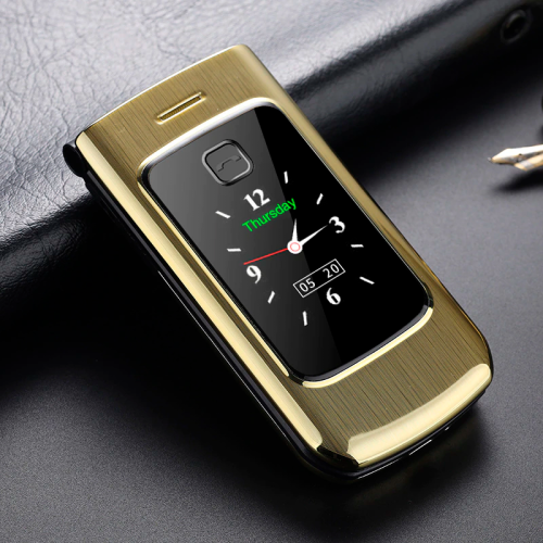 Телефон Tkexun F18 (Happyhere F18) gold. Dual display