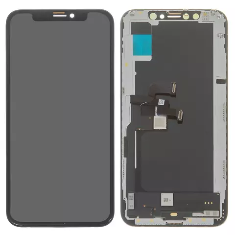 Дисплей  iPhone XS, чорний, із сенсорним екраном, з рамкою, (OLED), (оriginal lcd, оriginal glass, оriginal flat сable, оriginal touchscreen) Self-welded OEM