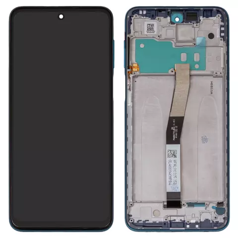 Дисплей для Xiaomi Redmi Note 9 Pro, Redmi Note 9S, синій, з широким обідком, з рамкою, Сopy, In-Cell