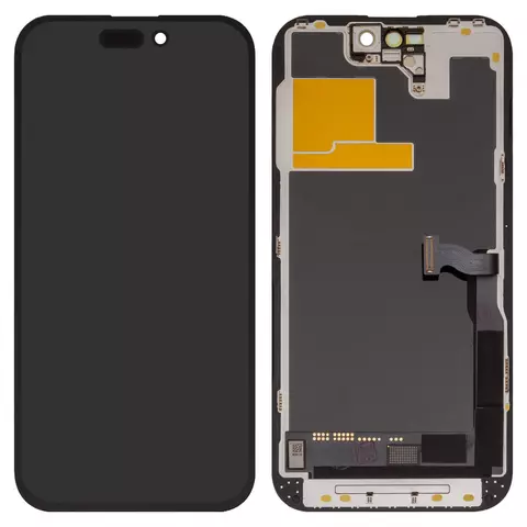 Дисплей для iPhone 14 Pro, чорний, з рамкою, High Copy, (OLED), OEM hard