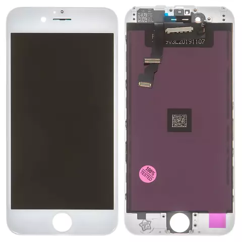 Дисплей для iPhone 6; Samsung, білий, із сенсорним екраном, з рамкою, AAA, Tianma, з пластиками камери та давача наближення