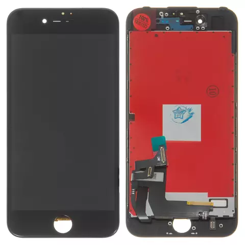 Дисплей для iPhone 7; Samsung, чорний, із сенсорним екраном, з рамкою, AAA, Tianma, з пластиками камери та давача наближення