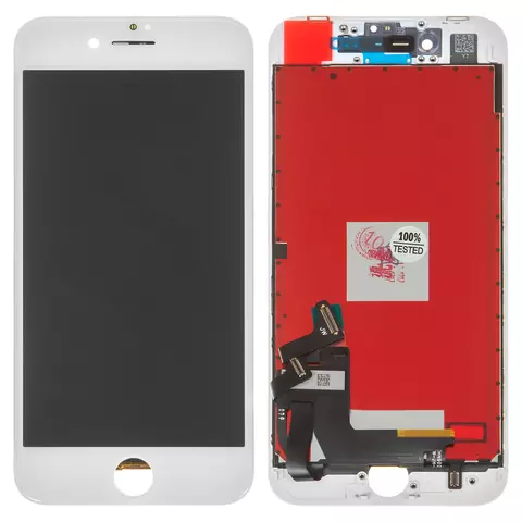 Дисплей для iPhone 8; Samsung, білий, із сенсорним екраном, з рамкою, AAA, Tianma, з пластиками камери та давача наближення