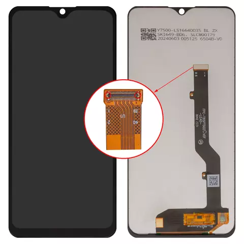 Дисплей для ZTE Blade 20 Smart, чорний, без рамки, Сopy, V2050
