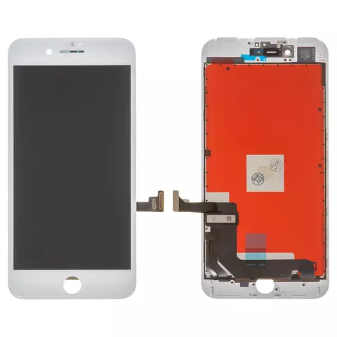 Дисплей для iPhone 7 Plus; Samsung, білий, із сенсорним екраном, з рамкою, AAA, Tianma, з пластиками камери та давача наближення
