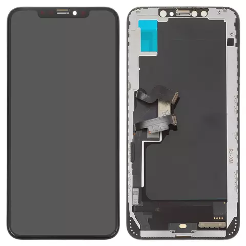 Дисплей для Apple iPhone XS Max, чорний, з рамкою, копія, Tianma, (TFT)