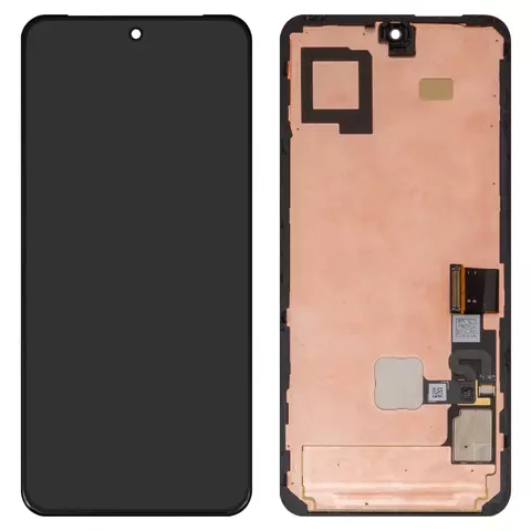 Дисплей для Google Pixel 8, чорний, з рамкою, Оригінал (переклеєне скло), GKWS6, G9BQD, GA04851-US, GZPFO, GPJ41