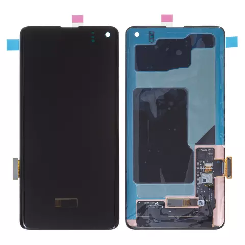 Дисплей для Samsung G973 Galaxy S10, чорний, без рамки, Оригінал (переклеєне скло)