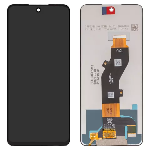 Дисплей для Tecno Spark 30 (KL6); Infinix Hot 50 4G (X6882), чорний, без рамки, High Copy, TXDI670QBAPX-23