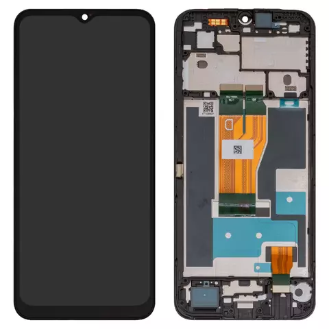 Дисплей для Realme C30s, чорний, з рамкою, High Copy, RMX3690