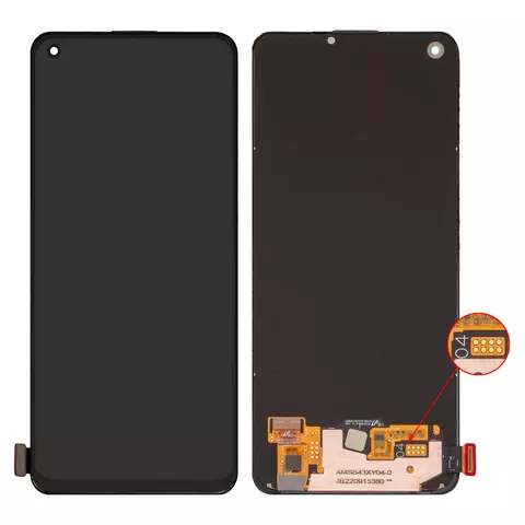 Дисплей для Oppo A74, A94 4G, A94 5G, A95 4G, F19, F19 Pro, F19 Pro Plus 5G, Reno5 Lite, Reno5 Z, чорний, без рамки, Original, сервісне опаковання, AMS643XY04, VER.04 (дисплей новий, але була відклеяна рамка, є сліди клею), #4908719