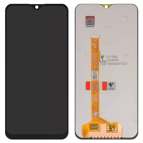 Дисплей для Vivo U10, Y11 (2019), Y12 (2019), Y15 (2019), Y17 (2019), Y3, чорний, без рамки, FLYCDI, з широким обідком, BV064WLM-L00-3900