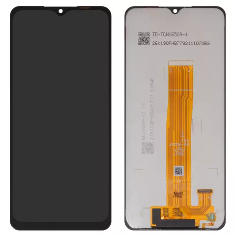 Дисплей для Samsung A022F Galaxy A02, A125F Galaxy A12, A326 Galaxy A32 5G, чорний, без рамки, з жовтим шлейфом, (Box) SM-A022F V01