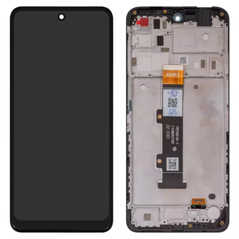 Дисплей для Motorola Moto E32s, чорний, з рамкою, High Copy