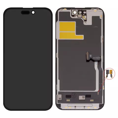 Дисплей для iPhone 14 Pro, чорний, з рамкою, High Copy, без мікросхеми, (OLED) DD-OLED