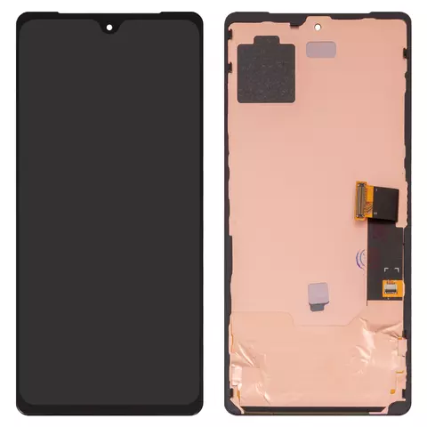 Дисплей для Google Pixel 7, чорний, з рамкою, High Copy, з широким обідком, (OLED) GVU6C, GQML3