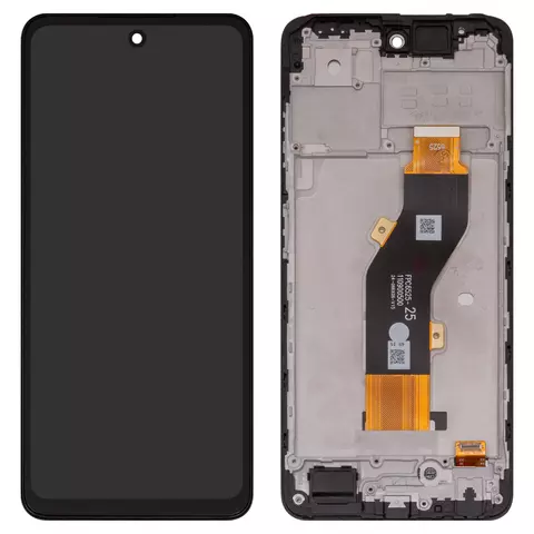 Дисплей для Tecno Spark 20 (KJ5), чорний, з рамкою, High Copy, FPC6525