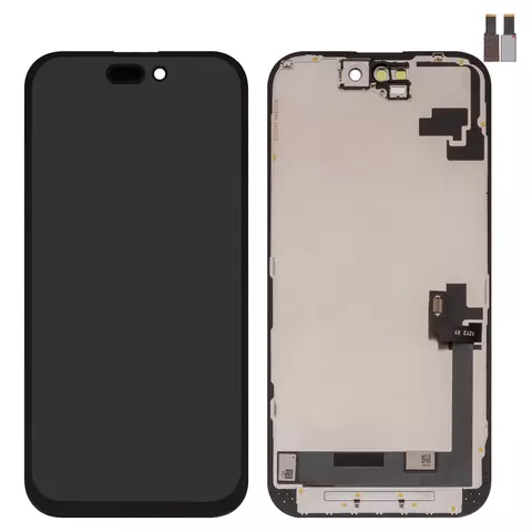 Дисплей для iPhone 16, чорний, з рамкою, High Copy, (TFT), ZY, LTPS