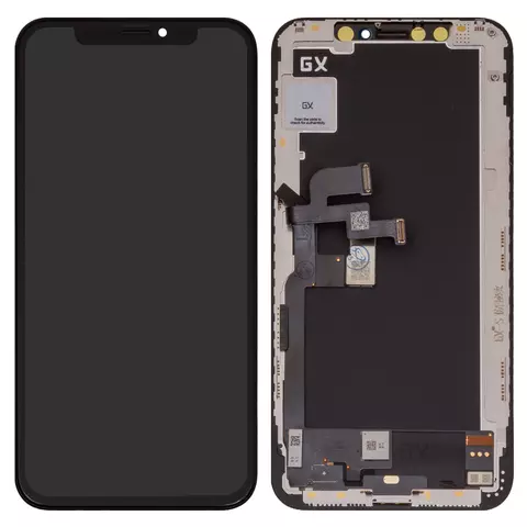 Дисплей для iPhone XS, чорний, з рамкою, High Copy, (OLED), GX OEM soft