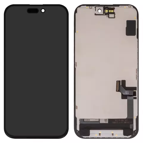Дисплей для iPhone 15, чорний, з рамкою, Copy, (TFT), ZY, LTPS