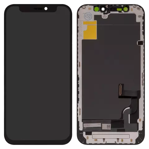Дисплей для iPhone 12 mini, чорний, з рамкою, Copy, (TFT), ZY, LTPS