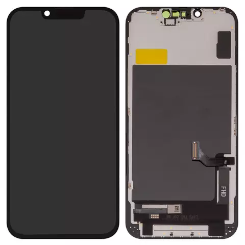Дисплей для iPhone 14, чорний, з рамкою, Copy, (TFT), ZY, LTPS