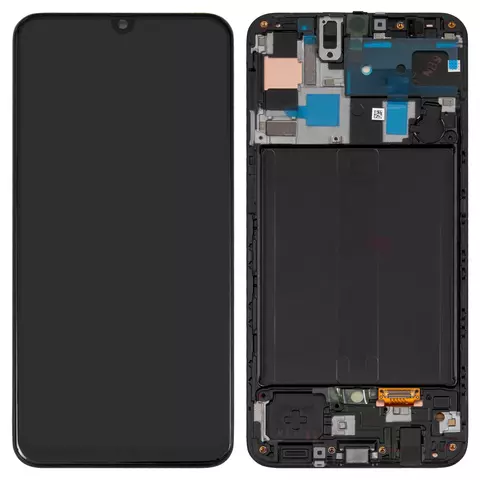 Дисплей для Samsung A505 Galaxy A50, чорний, з рамкою, Original (PRC)