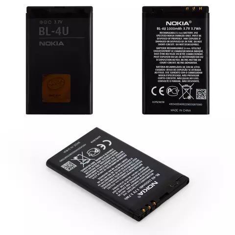 Акумулятор BL-4U для Nokia 300 Asha, Li-ion, 3,7 В, 1000 мАг, Original (PRC)