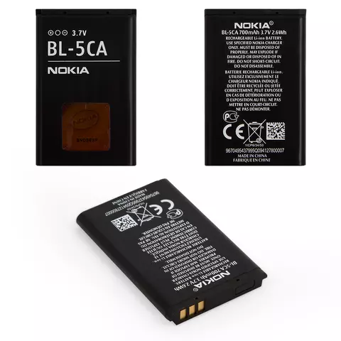 Акумулятор BL-5CA для Nokia 100, 1200, Li-ion, 3,7 В, 700 мАг, Original (PRC)