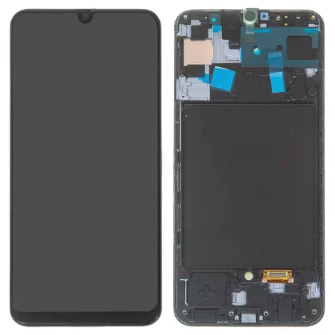 Дисплей для Samsung A507 Galaxy A50s, чорний, з рамкою, Original (PRC), original glass