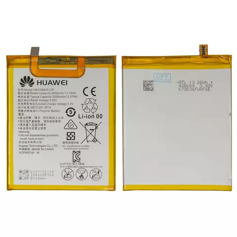 Акумулятор HB416683ECW для Huawei Nexus 6P, Li-Polymer, 3,82 B, 3450 мАг, Original (PRC)