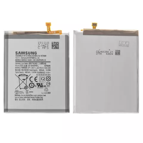 Акумулятор EB-BA505ABU/EB-BA505ABN для Samsung A205 Galaxy A20, A305F/DS Galaxy A30, A307F/DS Galaxy A30s, A505F/DS Galaxy A50, A507 Galaxy A50s, Li-ion, 3,85 B, 4000 мАг, Original (PRC)