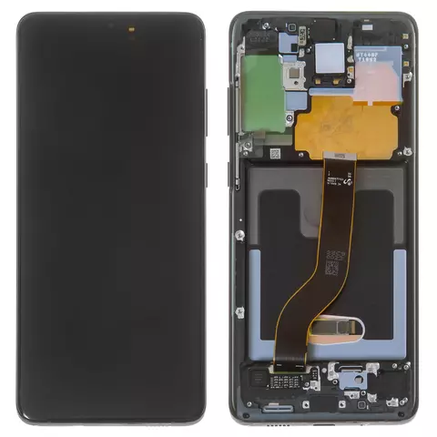 Дисплей для Samsung G985 Galaxy S20 Plus, G986 Galaxy S20 Plus 5G, чорний, з фронтальною камерою, з рамкою, Original (PRC), cosmic black