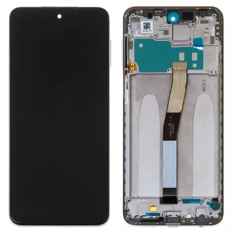 Дисплей для Xiaomi Redmi Note 9 Pro, Redmi Note 9S, білий, з рамкою, High Copy, M2003J6B2G, M2003J6A1G