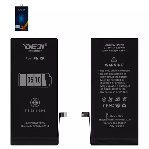 Акумулятор Deji для Apple iPhone XR, Li-ion, 3,79 В, 3510 мАг, збільшена ємність, original IC