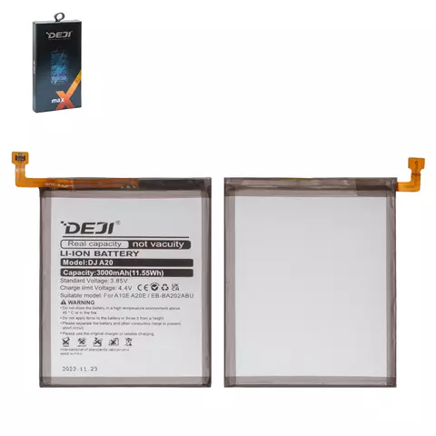 Акумулятор Deji EB-BA202ABU для Samsung A202F/DS Galaxy A20e, Li-ion, 3,85 B, 3000 мАг