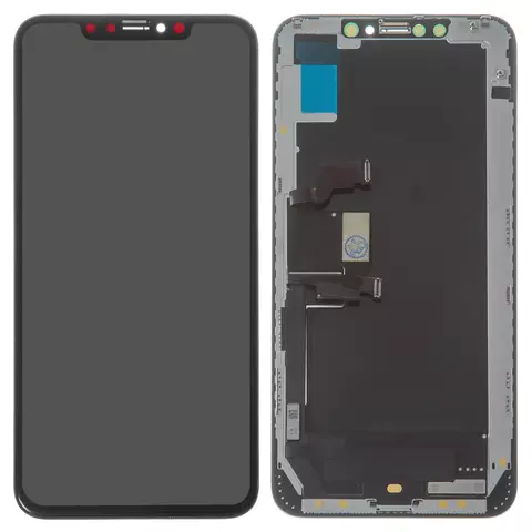 Дисплей для iPhone XS Max, чорний, із сенсорним екраном, з рамкою, (OLED), AAA, GX OEM hard