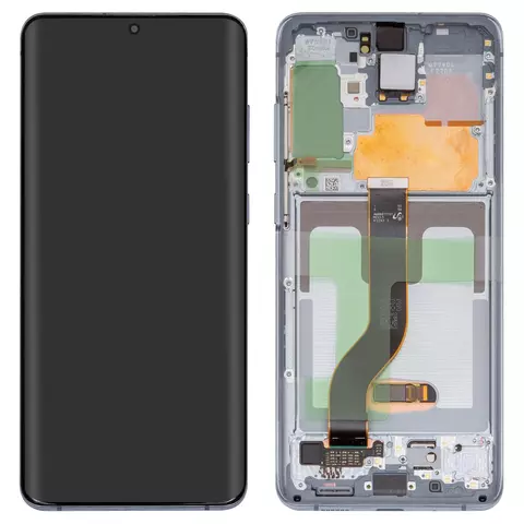 Дисплей для Samsung G985 Galaxy S20 Plus, G986 Galaxy S20 Plus 5G, синій, з рамкою, Original (PRC), aura blue