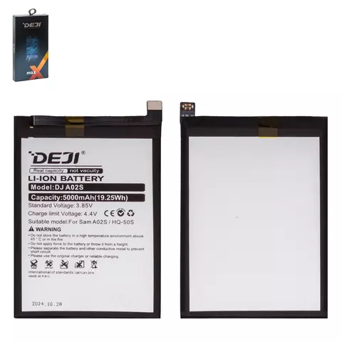 Акумулятор Deji HQ-50S для Samsung A025F/DS Galaxy A02s, A037F Galaxy A03s, M025 Galaxy M02s, Li-ion, 3,85 B, 5000 мАч
