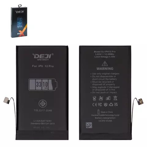 Акумулятор Deji для Apple iPhone 12 Pro, Li-ion, 3,83 B, 3310 мАг, збільшена ємність, original IC