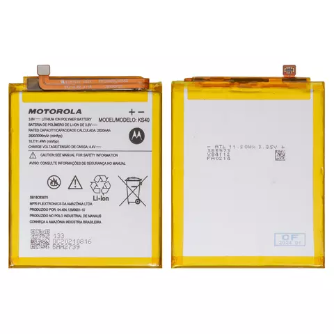 Акумулятор KS40 для Motorola Moto E6s XT2053, XT2029 Moto E6 Play, Li-Polymer, 3,8 В, 3000 мАг, Original (PRC), left side flex
