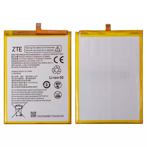 Акумулятор Li3951T44P8h956656 для ZTE Blade V40, Blade V40 Vita, Li-Polymer, 3,87 B, 5130 мАг, Original (PRC), V1050/V2050