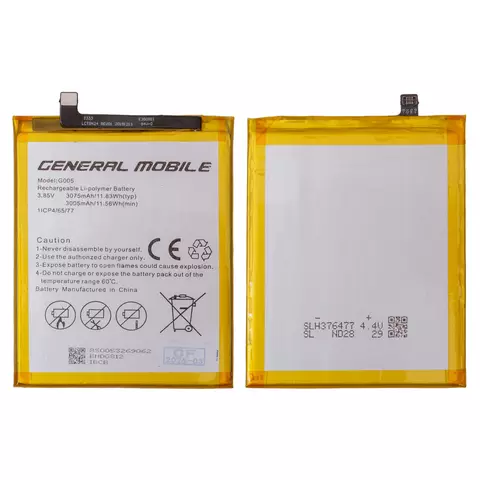Акумулятор G005 для General Mobile GM 8, Li-Polymer, 3,85 B, 3005 мАг, Original (PRC)