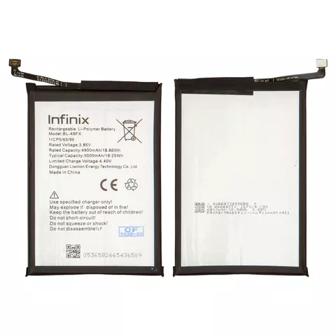 Акумулятор BL-49FX для Infinix Hot 8, Hot 8 Lite, Smart 5, Li-Polymer, 3,85 B, 5000 мАч, Original (PRC)