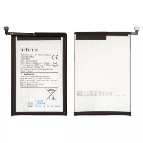 Акумулятор BL-49NX для Infinix Hot 30i (X669), Hot 40i (X6528B), Smart 7 (X6515), Smart 8 (X6525), Li-Polymer, 3,85 B, Original (PRC)