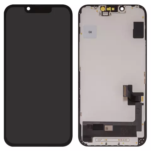 Дисплей для iPhone 14, чорний, з рамкою, High Copy, (OLED), GX OEM hard
