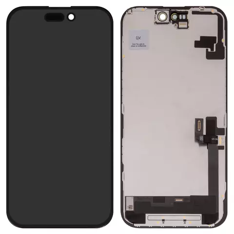 Дисплей для iPhone 16, чорний, з рамкою, High Copy, (OLED), GX OEM hard