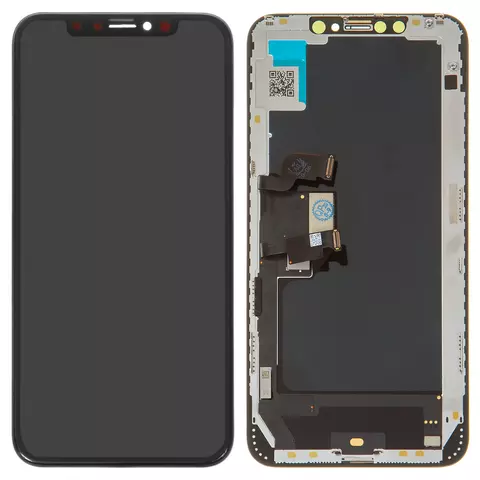 Дисплей для iPhone XS Max, чорний, із сенсорним екраном, з рамкою, (OLED), AAA, ZY OEM hard