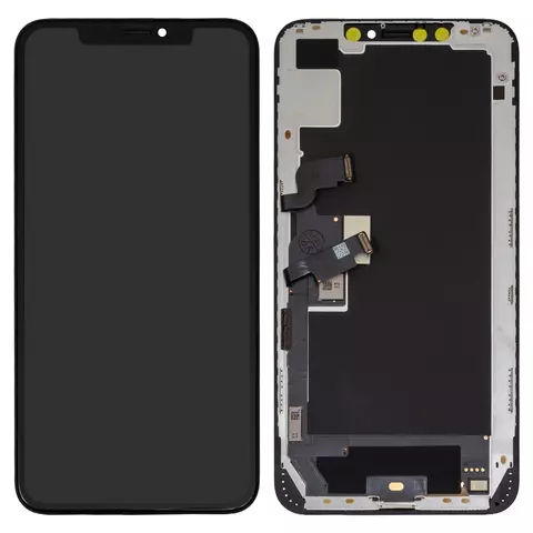 Дисплей для iPhone XS Max, чорний, із сенсорним екраном, з рамкою, (OLED), HC
